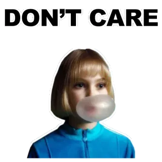 👄 59e174ec Violet Beauregarde Charlie and the Chocolate Factory DON'T CARE chiclete, filme, sarcástico, atitude, garota, não ligo telegram sticker