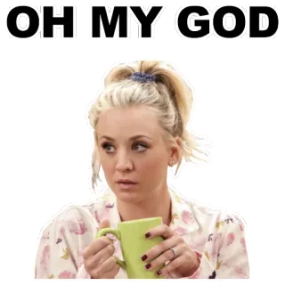 👄 b5199608 OH MY GOD expressão, oh meu deus, mulher loira, café, surpreso telegram sticker