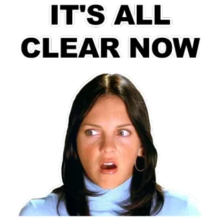 👄 d642b21b IT'S ALL CLEAR NOW rosto, mulher, expressão, claro telegram sticker