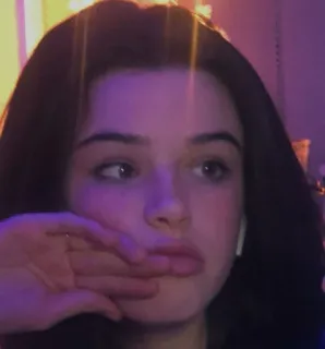 ✨ f696d52a portrait, young woman, person, girl, indoors, earbuds telegram sticker