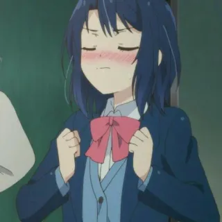 🧊 8dde9879 Anime, Đồng phục học sinh, Ứng hồng, Cô gái, Dễ thương telegram sticker