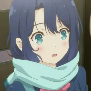 🧊 a72f2895 Anime, Cô gái, Dễ thương, Khăn quàng cổ, Tóc xanh, Phim hoạt hình telegram sticker