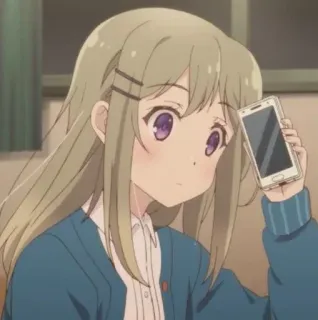 💈 45e9ba1e 애니메이션, 소녀, 폰, 카와이, 만화 whatsapp sticker