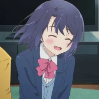 💈 84a4134c 애니메이션, 소녀, 교복, 미소, 귀여운 whatsapp sticker