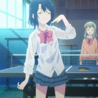 💈 bde4bcea 애니메이션, 소녀, 교복, 핑퐁, 탁구, 귀여운 whatsapp sticker