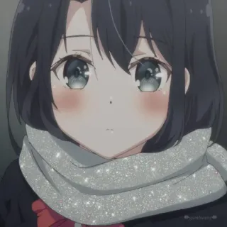 💈 ce335391 애니메이션 여자, 귀여운, 머플러, 카와이 whatsapp sticker