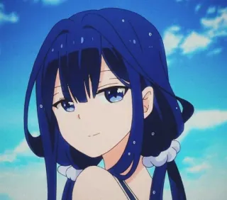 🎐 17536bdc 애니메이션, 소녀, 파란 머리, 캐릭터, 만화 telegram sticker