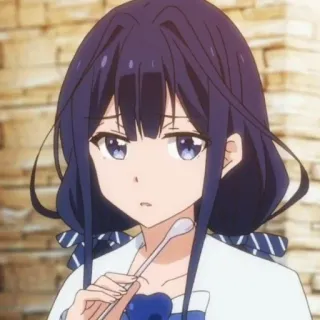 🎐 1d7ae5c4 애니메이션 소녀, 파란 머리, 귀여운, 만화, 일러스트, 초상화 telegram sticker