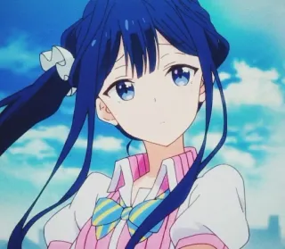 🎐 31427ca6 애니메이션, 소녀, 파란 머리, 귀여운, 만화, 인물 사진 telegram sticker