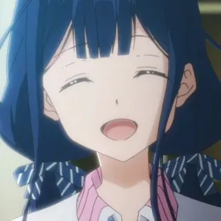 🎐 36acb16e 애니메이션, 소녀, 미소, 초상화, 만화, 귀여운 telegram sticker