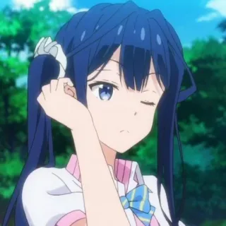 🎐 473b1cca 애니메이션, 소녀, 만화, 파란 머리, 귀여운, 일본 애니메이션 telegram sticker