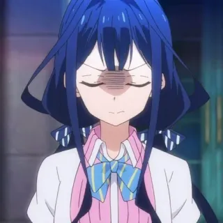 🎐 97f9d0f0 애니메이션, 소녀, 불만, 만화, 캐릭터 telegram sticker