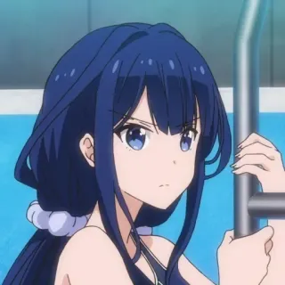 🎐 bf3b1ee3 애니메이션, 소녀, 파란 머리, 만화, 캐릭터 telegram sticker