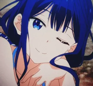 🎐 d655681c 애니메이션, 소녀, 파란 머리, 귀여운, 만화 telegram sticker