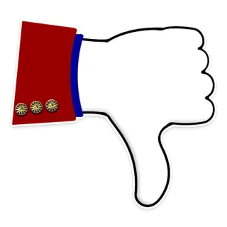 👎 e6af917b Jempol ke bawah, Tidak suka, Buruk, Kegagalan, Penolakan, Negatif, Gerakan tangan whatsapp sticker