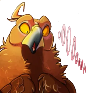 🅾️ 0bc7b9b8 OOOOH orzeł, ptak, zszokowany, wykrzyknik, kreskówka telegram sticker