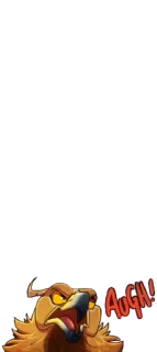 🗯 12accae9 AUGH! zły, kreskówka, ptak telegram sticker