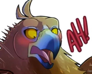 💥 24840ccd AH! ptak, zwierzę, zszokowany, wykrzyknik, kreskówka telegram sticker