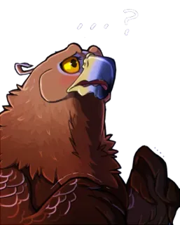 ❓ 9f68fa9a ??? zwierzę, ptak, pytanie, zmieszany, orzeł, wyraz telegram sticker