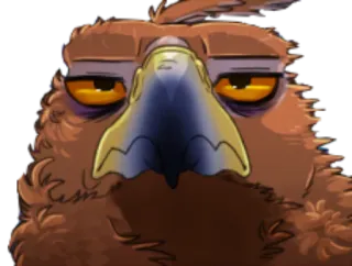 👿 cedd7a1e ptak, orzeł, zwierzę, kreskówka, poważny, wpatrywać się telegram sticker