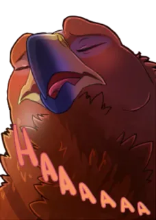 👅 d73d7517 Haaaaa zwierzę, ptak, śpiący, wyczerpany, ziewanie telegram sticker