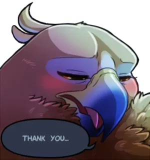 👄 f9f6b0b1 THANK YOU... ptak, kreskówka, wdzięczny, uprzejmy, animacja telegram sticker