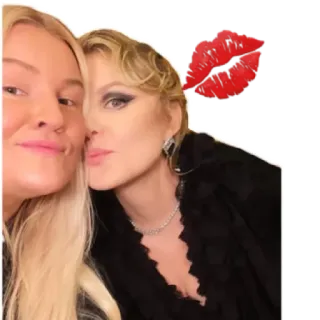💋 fd796294 Frauen, Selfie, Kuss, Lippen, Freundschaft whatsapp sticker