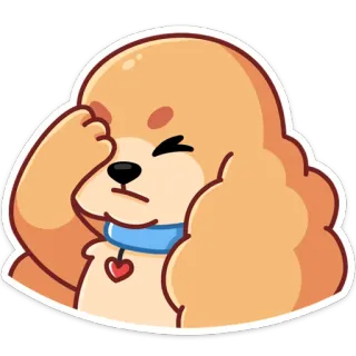 🤦‍♀️ 46772060 anjing, lucu, anak anjing, kartun, stiker, sedih, kesal, frustrasi telegram sticker