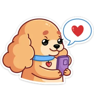 ❤️ 9ed3971b 강아지, 애견, 하트, 사랑, 귀여운, 동물, 폰, 이모티콘 telegram sticker