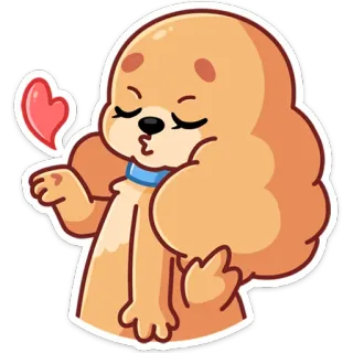 😍 bd916ab0 개, 키스, 하트, 귀여운, 만화, 동물, 스티커 telegram sticker