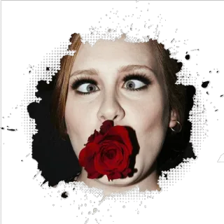 🙆 f52958e9 Frau, Rose, Gesicht, Augen whatsapp sticker