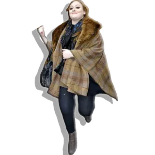 👊 10f10137 อะเดล, นักร้อง, ผู้หญิง, เสื้อโค้ท, แฟชั่น, คนดัง telegram sticker