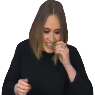 😋 1f5bca3b Adele อเดล, นักร้อง, กิน, อาหาร, คนดัง telegram sticker
