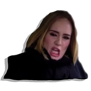 😁 24c7087f อเดล, นักร้อง, ป็อปสตาร์, โกรธ, สีหน้า, ผู้หญิง telegram sticker