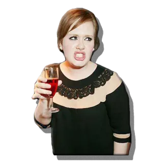 😄 5af4d940 Adele อะเดล, นักร้อง, ไวน์, คนดัง, คน, ผู้หญิง telegram sticker