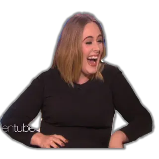 😂 5e9b532f entube หัวเราะ, คน, ผู้หญิง, ผู้หญิง, ยิ้ม, เสื้อสีดำ telegram sticker