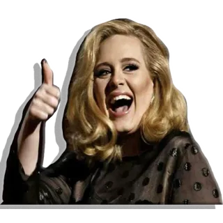 😆 7e064c74 Adele อะเดล, นักร้อง, ยกนิ้วโป้ง, เพลง, ป๊อป telegram sticker