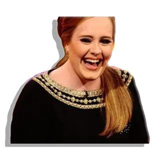 😂 96d65aba Adele อเดล, นักร้อง, คนดัง, ผู้หญิง, หัวเราะ, คน, ภาพเหมือน telegram sticker