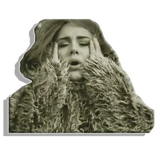 😣 9c06b257 Adele นักร้อง, ผู้หญิง, คนดัง, ภาพเหมือน, อารมณ์, การแสดงออก telegram sticker