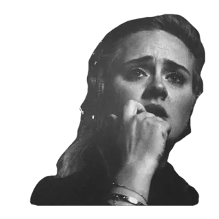 😔 a150f421 Adele อเดล, นักร้อง, ร้องไห้, เศร้า, ขาวดำ, อารมณ์ telegram sticker