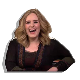 😂 e0ffc3f9 Adele นักร้อง, คนดัง, หัวเราะ, มีความสุข, ผู้หญิง telegram sticker