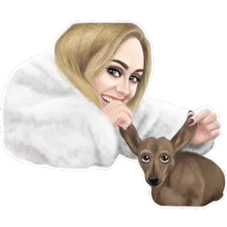 🐩 3f9c95df kobieta, pies, słodki, zwierzę, portret, zwierzę domowe telegram sticker