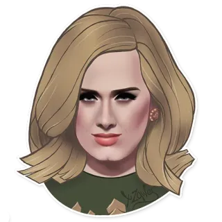 😠 4a17064a Adele Adele, piosenkarka, portret, celebrytka, kobieta, blondynka, sztuka telegram sticker