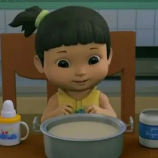 💛 41c47245 ребенок, мультфильм, азиатский, еда telegram sticker