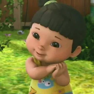 💛 6191bdd1 мультфильм, ребенок, девочка, улыбается, милый telegram sticker