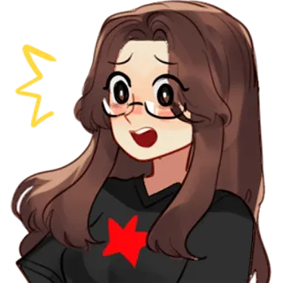 😧 4b358f48 Мультфильм, Девочка, Аниме, Звезда, Портрет, Милый telegram sticker