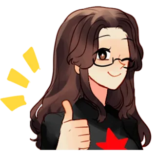 👍 ae2fe84b Мультфильм, Аниме, Человек, Девушка, Звезда telegram sticker