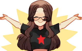 🤗 c50f6a81 девушка, аниме, звезда, красная звезда, коммунист, коммунизм, политический telegram sticker