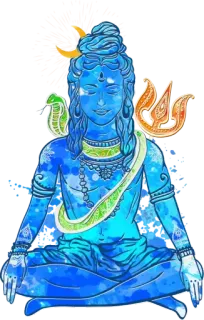 ✨ 1cd7bf01 Shiva ヒンドゥー教, 神, ヨガ, 瞑想, スピリチュアル, 神様, 蛇, 三叉槍 telegram sticker