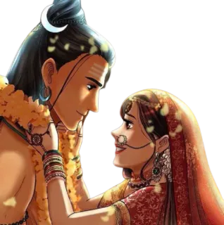 ✨ 82d16d75 Shiva ヒンドゥー教, ヒンドゥーの神々, インド文化, 宗教美術, シヴァ神, パールヴァティー telegram sticker